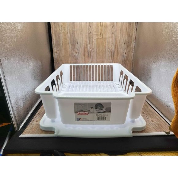 Sterilite 2-piece Large Sink Set Dish Rack Drainer, White - Picture 1 of 3